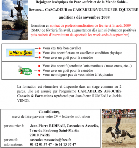 offre d'emploi cascadeur Asterix offre d'emploi cascadeur Asterix